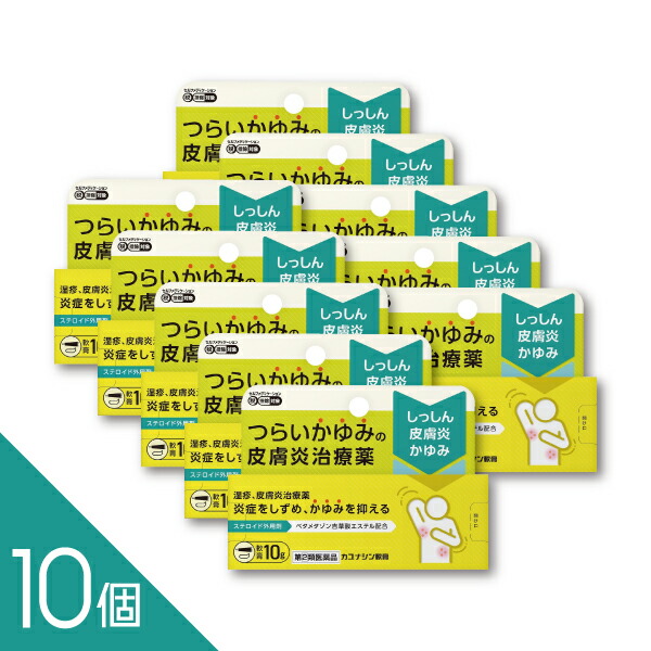 【10個】【ステロイド軟膏】『カユナシン軟膏 10g』 つらいかゆみ 湿疹に 季節の肌トラブル改善 │皮膚炎 あせも かぶれ 虫刺され じんましん【第(2)類医薬品】