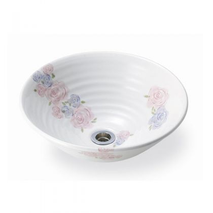 【雲母／きらら】植物相 和風今めかしい室内用便器器 さくら色（L大きさ） φ380×H130 洗面どんぶり鉢今めかしい室内用便器鉢愛くるしい