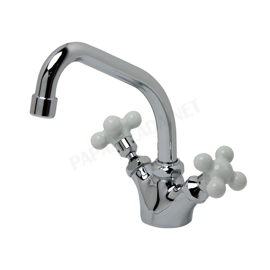 楽天市場】蛇口 ツーバルブ ワンホール混合水栓 洗面用 クロスハンドル