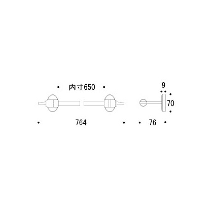 タオル掛けおしゃれ 個性派水回りショップ パパサラダ タオルバー68 ショート 真鍮プレート 古白色仕上げ Goriki タオルハンガー 象牙のような風合い 白色系の古色調仕上げ シンプル おしゃれなバスアクセサリー