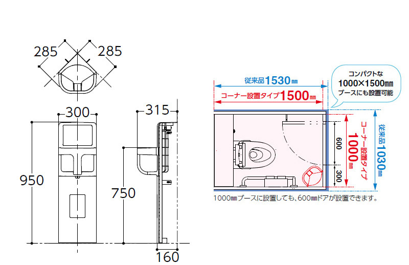 YKA16S ベビーチェア コーナー設置タイプ 旧品番 公共トイレ・商業施設