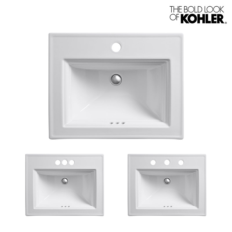 Memoirs ネットショップ Kohler Design メモワース 3ホール Memoirs ステイトリーデザイン 8インチ 1ホール 洗面所 ガーデン Stately レクタングル洗面器 K 2337 W578 D457 H225 水栓直付け 4インチ 角型 個性派水回りショップ パパサラダ洗練されたデザインの