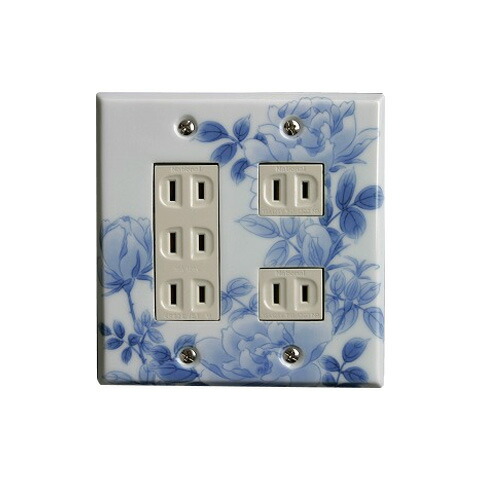 楽天市場】【有田焼】伊万里焼 染付薔薇絵 スイッチプレート（6口