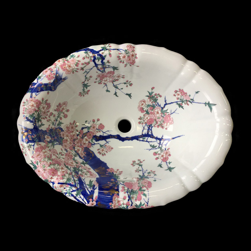 【送料無料】【有田焼】伊万里焼染錦金彩桜絵洗面器(花型)ART2-550425ーH磁器
