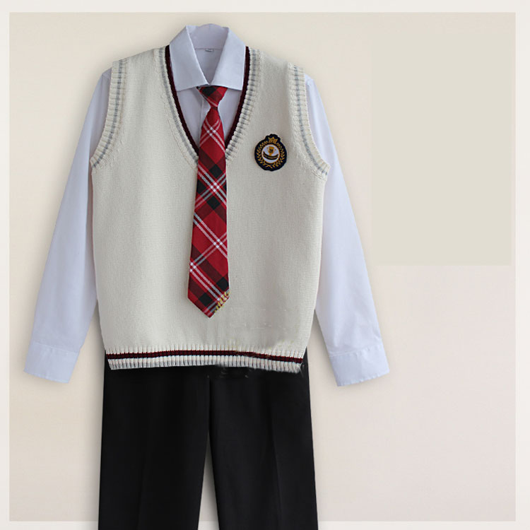 制着類 息男高校生 ユニフォーム5処揃 上下セット 教え子服 高校生制服 Dk制服 坊さん 背広 長袖 Yシャツ ロング猿股 ベスト ネクタイ エンブレム 下しらべ根 制服セット 学生服 中学生 高校生 Musiciantuts Com