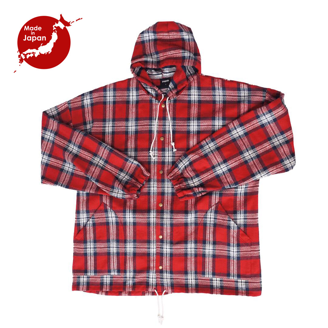 FLOWER MOLLE JQ JACKET Made in Japan papat 赤 チェックコットン コーチジャケット ジャケット 日本製 大きいサイズ ストリート セットアップ 個性的 おしゃれ メンズ ユニセックス 綿