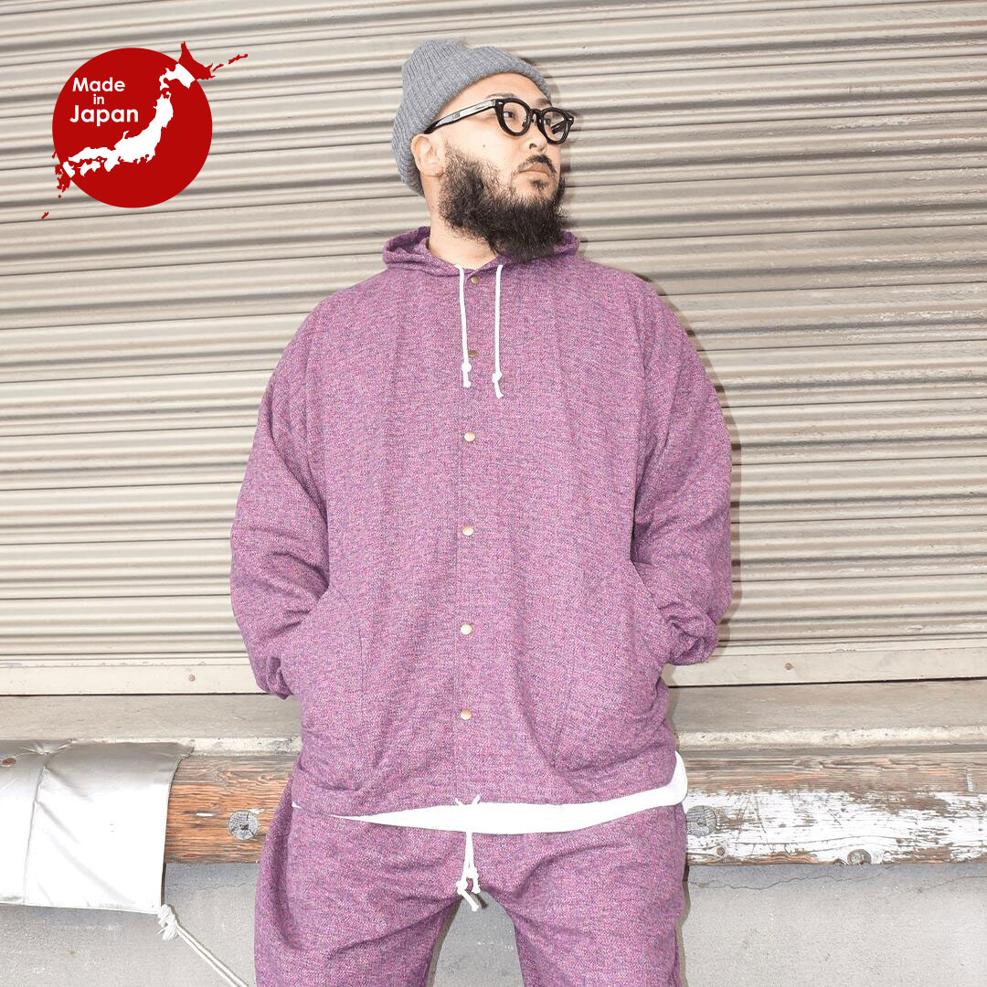 MELANGE COTTON JACKET Made in Japan papat コットン コーチジャケット ジャケット 日本製 大きいサイズ ストリート セットアップ 個性的 おしゃれ メンズ ユニセックス 綿