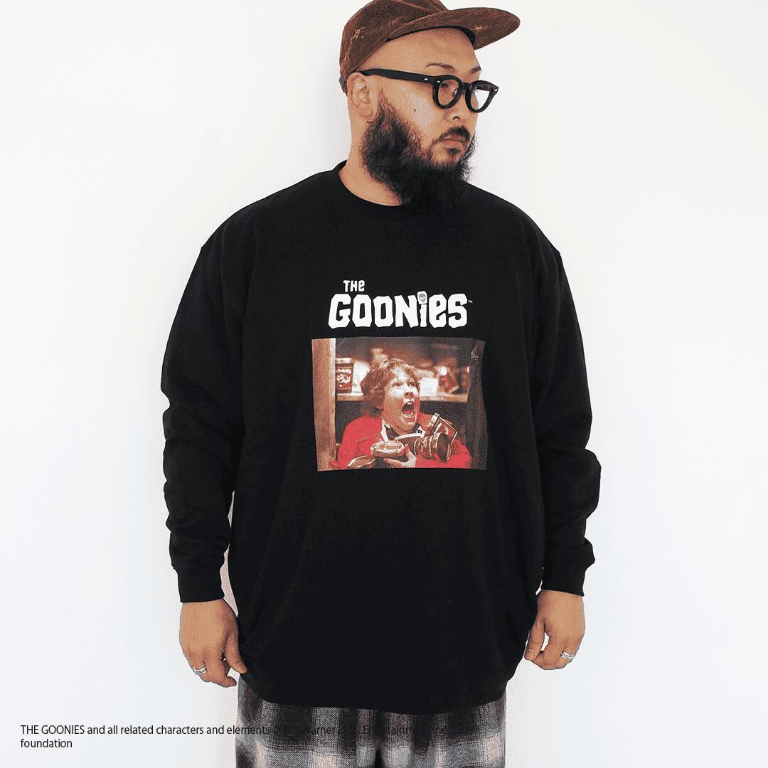 THE GOONIES OFFICIAL SWEAT 流汗 調教師 流汗 綿 綿織物 80年月日 馬鹿でかい大きさ 表どおり 刷り上げる ユニ一発やる 労働者の一団素っ首 The Goonies 第八芸術刷り上げる 調教師