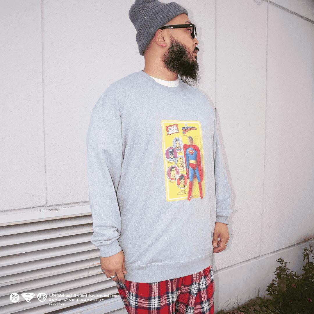 SUPERMAN OFFICIAL SWEAT スーパーマン スウェット トレーナー スエット 綿 コットン 大きいサイズ ストリート プリント ユニセックス クルーネック フィギュア アニメ プリント トレーナー PAPAT 8,954円