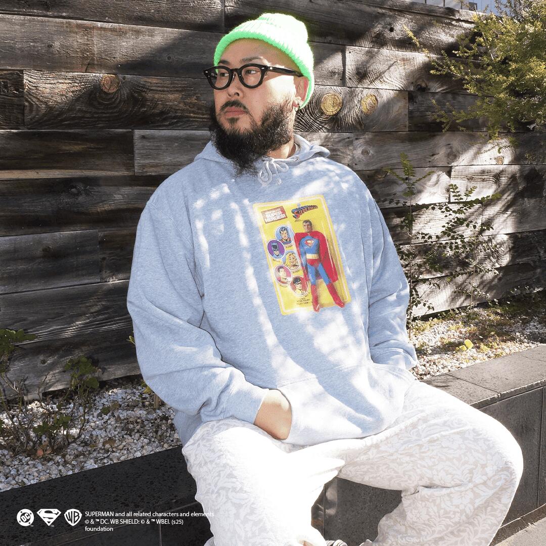 SUPERMAN OFFICIAL HOODIE パーカー スウェット トレーナー スエット 綿 コットン 大きいサイズ ストリート プリント ユニセックス クルーネック フィギュア アニメ プリント トレーナー スーパーマン PAPAT