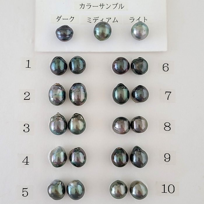 冬の華 かわいいバロックをペアで！黒蝶真珠11ｍｍ - その他