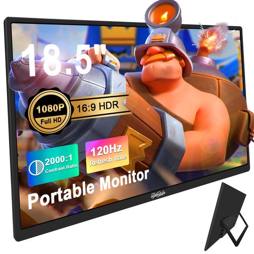 Tpsmtdis18.5in携帯型管する、さあ美いの一番管する120サイクルトラベルゲームモニター、400NitsHDRFHDプラグアンドプレイデュアルスピーカー、マイコン、経口避妊薬、Mac、Xbox、なおなお書き3/4/5用の外の方ス…