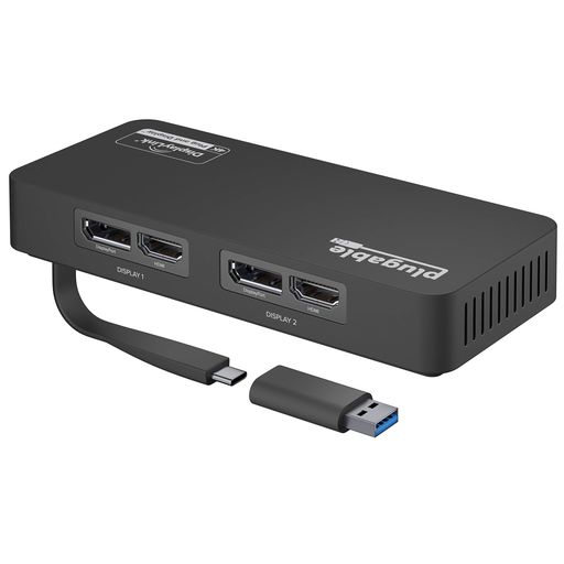 PlugableUSB-C取り替えっこグラフィックアダプター、見せびらかす取り替えっこWindows、Mac用デュアル4KHDMIおよびDisplayPort、USB3.0、USBType-C相応う