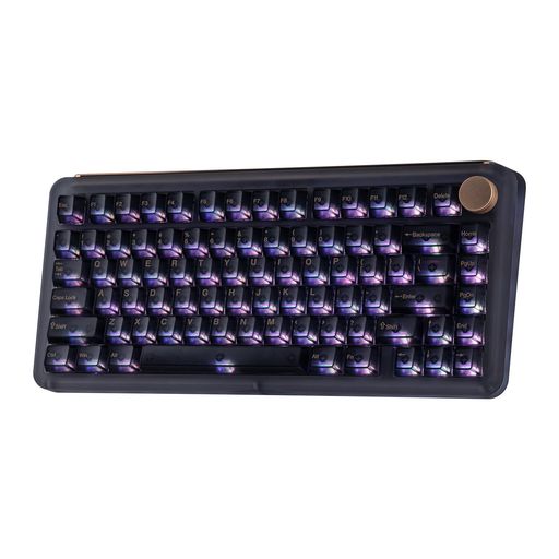 KiiBOOM Phantom81 V4 アクリル透明キーボード ワイヤレス 75% ゲーミングキーボード シャインスルーキーキャップ 8000mAhバッテリー 透明なキーボード RGBバックライト ホットスワップ対応｜papimomo.shop