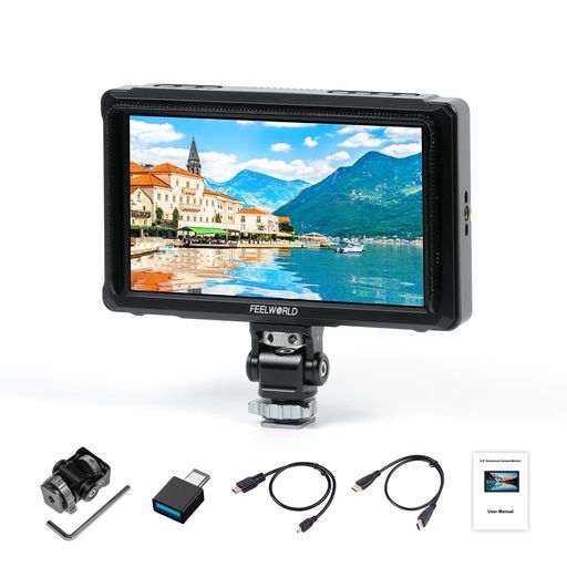 FEELWORLD FW568PRO 6 インチ1200nit高輝度デジタル一眼レフ カメラフィールド モニター1920X1080 3D LUTフォーカス ピーキング アシスト フル波形 4K HDMI 入出力｜papimomo.shop
