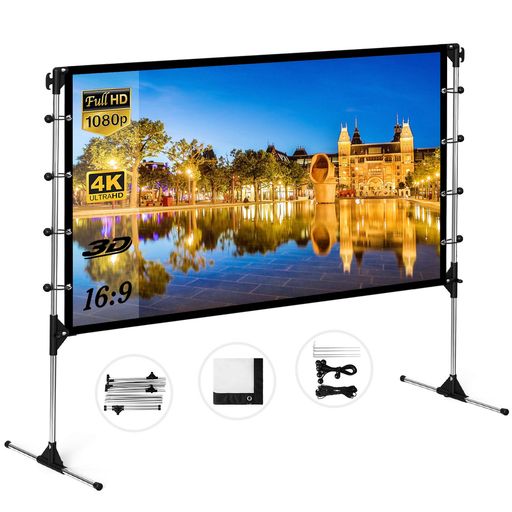 スクリーン 100インチ 16:9 プロジェクタースクリーン スタンド付き 自立式スクリーン projector screen スクリーン 壁掛け 持ち運び 折りたたみ式 投影用 3D フルHD 4K解像度 ビジネス会議 教室 …|papimomo.shop