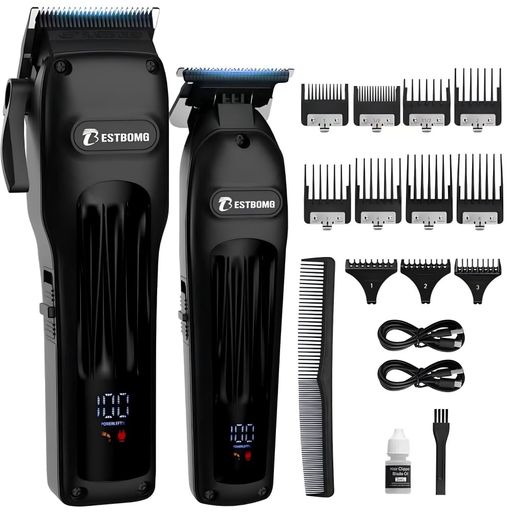 BESTBOMG&reg; 男性用ヘアクリッパー、プロフェッショナルバリカン&ひげトリマーセット、メタルTブレード、LEDディスプレイ、男性用グルーミング&ギフトヘアカットキット、 (BS-807 (ブラック))｜papimomo.shop