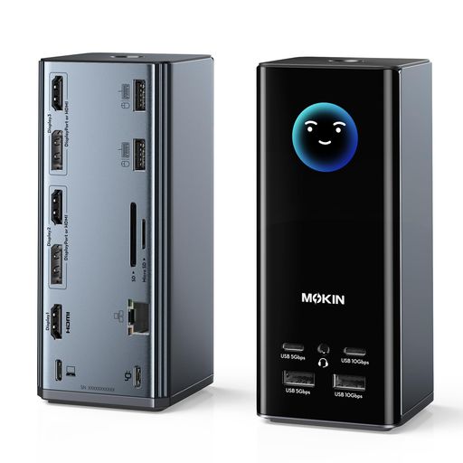 MOKIN USB-C ドッキングステーション 17-in-1 【MacBook対応・安定重視】デュアル/トリプルディスプレイ対応 4K@60Hz・MST対応(Windows)・PD100W充電・10Gbps高速転送・RJ45有線有線LAN|papimomo.shop