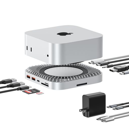 【三画面対応】Mac Mini 拡張ハブ 10in1 Thunderbolt 3対応 40Gbps高速データ転送・8K出力対応 M.2 SSD拡張(8TBまで) 内蔵冷却ファン搭載 3画面同時出力 USB-C/USB-A/HDMI/DP/SD/TF対応|papimomo.shop