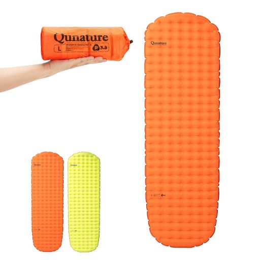 Qunature エアーマット キャンプ マット R3.5 超軽量 エアマット 厚手8cm コンパクト 断熱 防寒 アウトドア テント 登山 収納袋付|papimomo.shop
