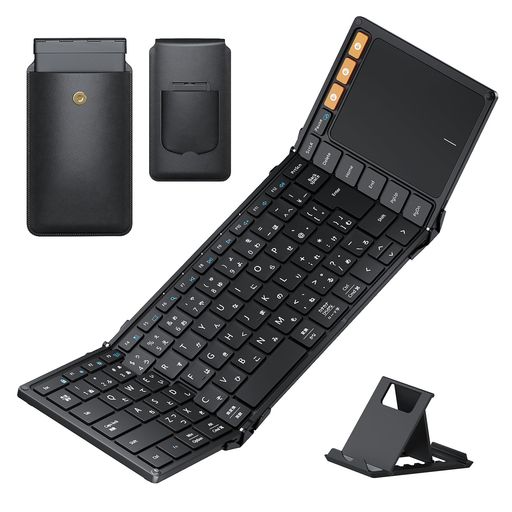 ProtoArc XK01 TP キーボード Bluetooth 折りたたみ式 ipad キーボード 大型タッチパッド搭載 3台同時接続 標準日本語配列 薄型 軽量 充電式 iOS/Android/Windows/macOS対応 収納バッグ｜papimomo.shop