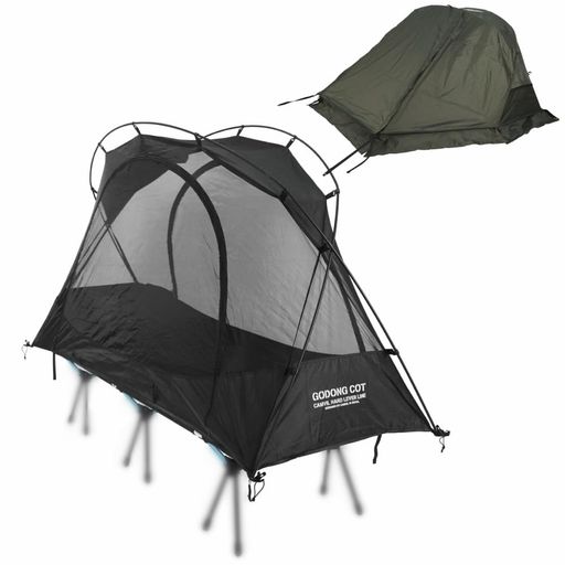CAMVILGODONGソロ幕屋雨合羽外帳付き添い人メッシュコットテント軽さソロキャンプ銀輪/うしろ側詰め物向け1人用ツーリング幕屋前後部屋の入り口メッシュ\u0026TPU明かりとり超軽さアルミポールコンパクト納める…