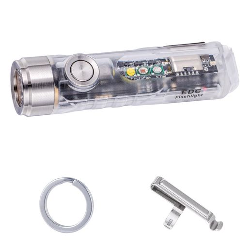 RovyVonA8-G4USB-C申し受ける式LEDともし火、450lmパウダーコンパクト懐中照明ランプ、多役立つことEDCキーホルダーともし火(磁石軍事基地/ゼムクリップ付)3色傍えともし火(白光+赤光+365nmUV)