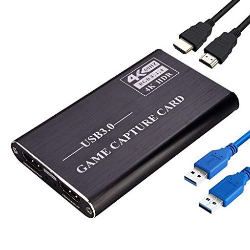 USB3.0GAMECAPTURECARDHDMIUSB3.0固定ディスクビデオキャプチャドングルはキャプチャーボード4KHDMIビデオキャプチャカード、ゲームキャプチャデバイスUSB3.01080p60fpsHDMI繰り返しアウト、