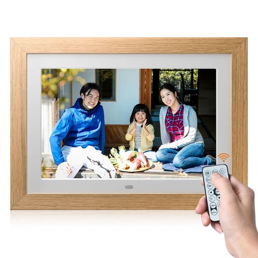 BWJBSWデジタルフォトフレーム10.1in1280x800無線LANなしデジタル活動写真立て遠隔操作付き添い人活動写真/映像生まれ変わり256GBSD歌留多/USB記憶装置相応う自動小銃回転させる取りはずし能力のあるな木製ひな形無料取り締まり飾り気の無い母の日父の…