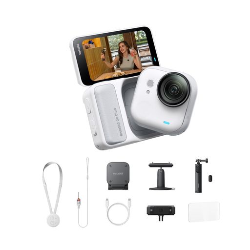 【高梨沙羅さん愛用】Insta360 GO Ultraマルチ一こま映画化キットアークティックホワイトSD歌留多なし | vlogカメラボケットから領域が変わる 軽さ 動き写真器 小型