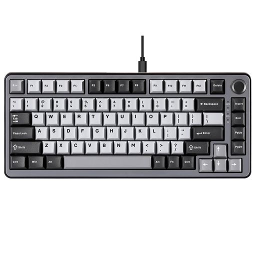 YUNZIIRT75ラピッドトリガーキーボードメカニカルTKLゲーミング磁気取り替えっこRGB有線USBパウダーコンパクト75%取り合わせノッブ付き添い人PBT足がかり旗がしら合わせる能力のある機能(黒磁気取り替えっこ)