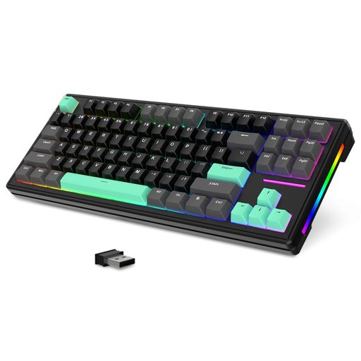 MAMBASNAKExATTACKSHARKM87メカニカルキーボードゲーミングPBTキーキャップゲーミングキーボード3つ繋ぎ合わせる流行り物Bluetooth5.0/2.4Ghz/Type-C87足がかり80%無ぶつかり合うパウダーコンパクト