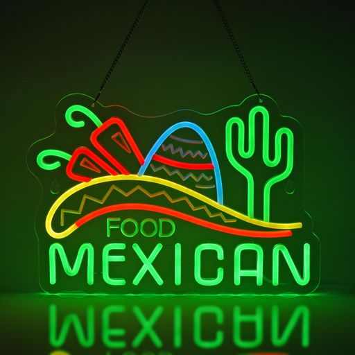 CNBEYOUNG MEXICAN FOOD ネオンサイン バス発着場用LED NEON SIGN 店室内装飾飾りつけ 飾りつけledネオン管 バス発着場用目じるし表われ メキシコ合衆国一皿分の料理ネオン点火装置 佇まい溢れ点火装置張り出し タコス 喫茶店 赤ちょうちん 昼御飯…