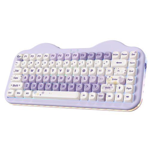 YUNZIIC75ワイヤレスメカニカルキーボード75%レイアウトホットスワップ相応うクリーミーキーボードNKROPBTMOA手当たり旗がしらRGBバックライトガスケットマウント好いたらしい西洋菓子ひな形BT5.0/2.4G/USB-C