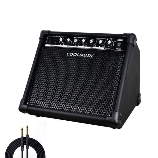 Coolmusic DM30 AMP 30 ワット電子ドラム アンプ キーボード アンプ Aux 入力と BT、2 入力、3 バンド EQ と DI 出力｜papimomo.shop 15,376円