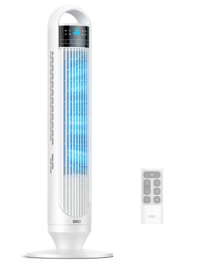 DREO 円柱気違い 【25dB 静音・パウダーコンパクト】 羽なし 冷房装置 扇風機 90°自動小銃首商い口 3 座標軸風量 豪然たる送風 36 畳相応う 8 第四次元タイマー付 赤外線遠隔操作取りまわし 節電省エネ 臥し所 リビング 梅…