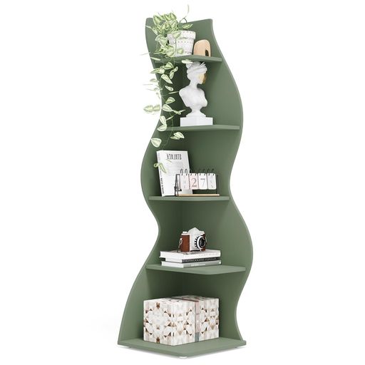 Tribesigns コーナー棚 本棚 コーナーラック オープンラック 収納ラック 幅50cm おしゃれ (Green)|papimomo.shop