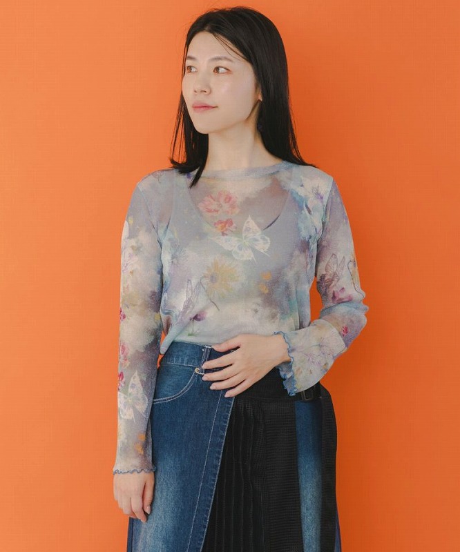 ScoLar♡花・アニマルスカラー 2柄展開メッシュパーカー　新品 スカラー ScoLar 花・アニマルスカラー 2柄展開メッシュパーカー