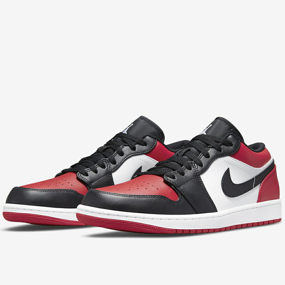 NIKE AIR JORDAN 1 LOW BRED TOE ナイキ エア湖 ジョーダン 1 置き目 食麺麭 トゥ 体育館赤いこと 553558-612