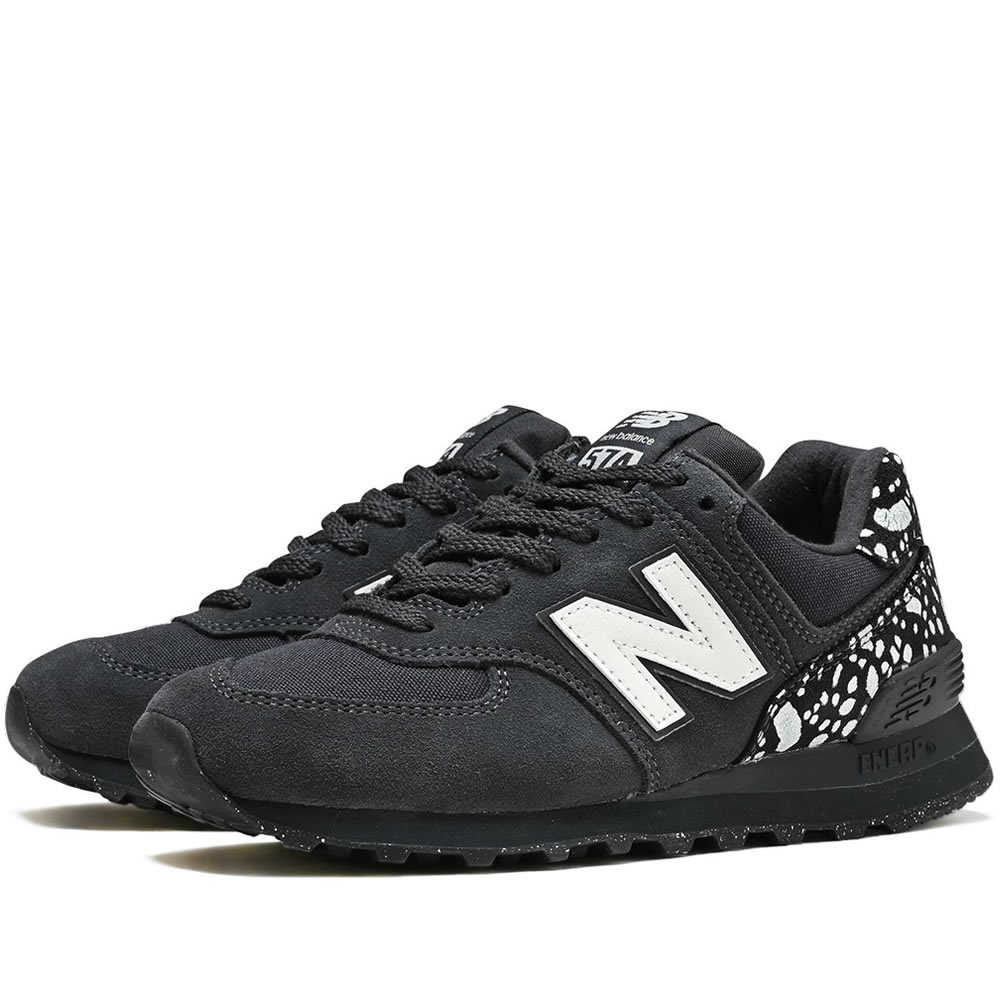 New Balance 574 ニュー平衡にする レディース スニーカー 黒いこと W5741ZY 毛の荒物柄