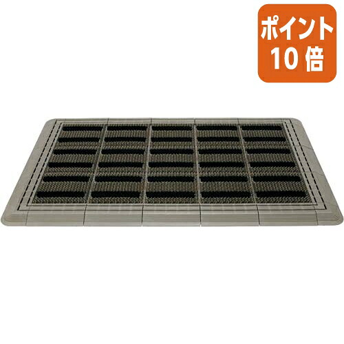 ★3月12日17時注文分よりポイント10倍★山崎産業 エバック　ブラシハードマット　裏地なし　Ｗ９００×Ｄ６００ｍｍ　グレー F-117-6-GR
