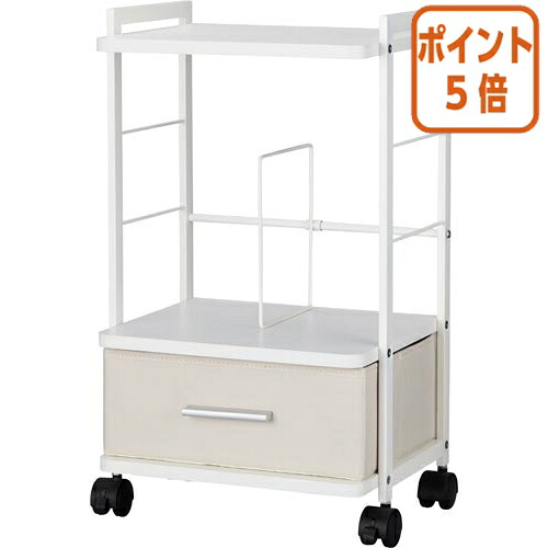★3月12日17時注文分よりポイント5倍★ カウネット Ｋａｔａｚｕｋ　引出付足元収納ワゴン　幅３５０ｍｍ　ホワイト 4303-6899