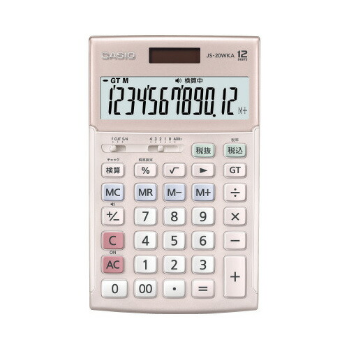 カシオ計算機 カシオ 本格実務電卓 検算機能付き 12桁 JS-20WKA-PK-N JS-20WKA-PK-N
