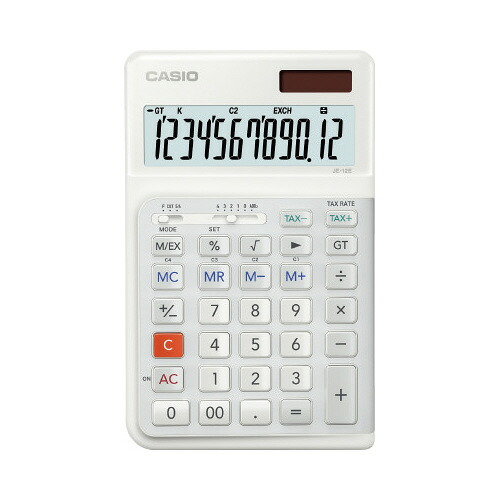 カシオ計算機 カシオ 人間工学電卓 JE−12D−WE−N JE-12D-WE-N|文具屋さん 支店