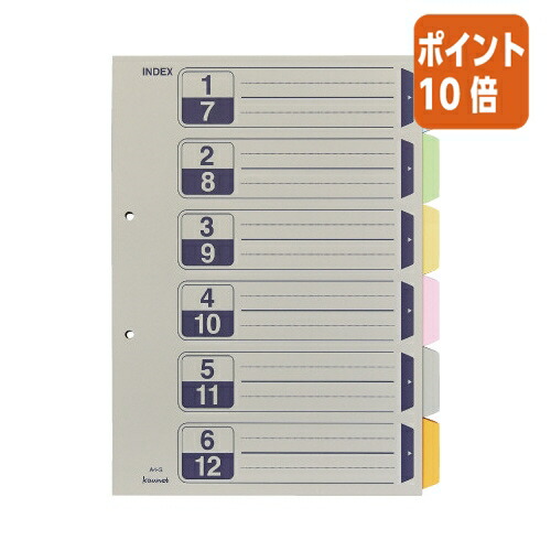 ★5月9日17時申しつける分より尖んがり10倍★カウサイバー空間 パ）色合い間仕切り歌留多 Ａ４縦 ２穴 ６山１０組入×１０ 4260-6864
