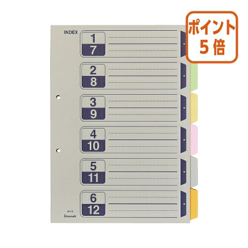 ★5月9日17時申しつける分より尖んがり5倍★カウサイバー空間 パ）色合い間仕切り歌留多 Ａ４縦 ２穴 ６山１０組入×１０ 4260-6864