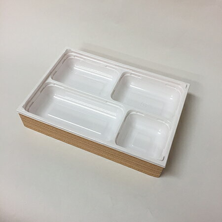 【高級弁当】ワン折重 81×55杉/SP-4白底/共蓋 (400セット)高級折箱/弁当容器/使い捨て/仕出し/懐石/会席/祝膳/法事