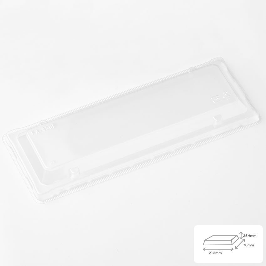 エコウッド容器 FA-430F 巻1本透明高蓋 [ケース800入]長角折箱(FA430B用透明蓋) エコ商品 環境配慮商品 テイクアウト 海苔巻き 巻き寿司 節分 高級弁当 デパ地下 仕出し デリバリー 使い捨て 出前 弁当容器 送料無料