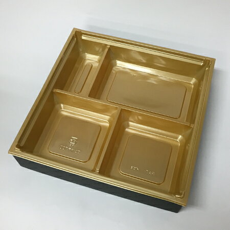【高級弁当】ワン折重 70D黒焼杉/金底/共蓋 (400セット)高級折箱/弁当容器/使い捨て/仕出し/懐石/会席/祝膳/法事