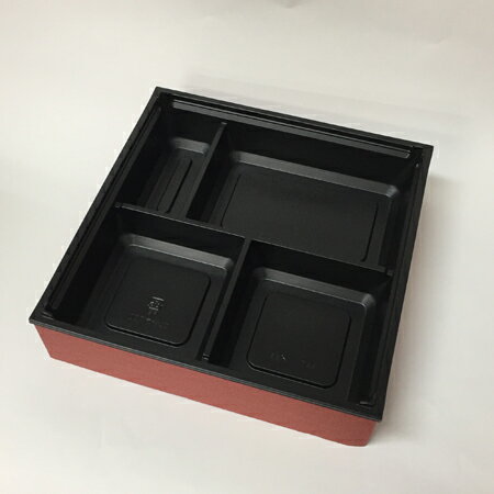 【高級弁当】ワン折重 70D赤金杉/黒底/共蓋 (400セット)高級折箱/弁当容器/使い捨て/仕出し/懐石/会席/祝膳/法事｜パケットポーチェ